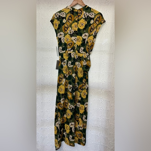 Donna Morgan Garden Floral Midi Dress Size 2 Wrap Front Asymmetrical Hem Spring - Picture 15 of 16